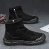 Botas Martin 2026 Otoño Nuevos Zapatos Casuales de Cuero de Caña Alta Modernos Zapatos de Algodón Negros Resistentes a las Manchas Antideslizantes para Hombre Botas de Cuero para Hombre