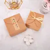 Caja de Papel para Pasteles de Regalo con Borde de Encaje en Stock, Caja Cuadrada para Empaque de Horneado de Turrón Pequeño, Logo Personalizable
