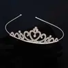 Moda Coreana Accesorios para el Cabello de Princesa Corona Simple Aro para el Cabello de Cumpleaños Tocado Aleación Pedrería Corona Pequeña para Niños