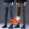 Calças Casuais de Negócios Leves Masculinas para Primavera e Outono Slim Fit Longas Versáteis Tendência Perna Reta Pequena Elásticas Calças Masculinas Atacado