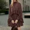 2026 Comercio Exterior Transfronterizo Ropa de Mujer Europea y Americana Verano Nuevo Estilo Elegante Vestido Francés con Volantes