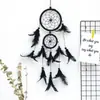 Apanhador de Sonhos de Anel Duplo Pena Joia Decoração de Parede Ornamento Pendurado Artesanal Decoração de Sala de Estar Pingente Presente Criativo