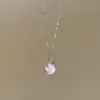 Collar colgante de concha con goteo de aceite de circonita y perla, cadena para la clavícula de nicho de lujo ligero de alta gama, accesorio versátil para el día a día, venta al por mayor