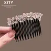 Pente de Cabelo de Luxo com Strass Estilo Coreano Dongdaemun, Ferramenta de Penteado de Alta Qualidade, Novo Pente Lateral, Pente Invertido, Versátil para Mulheres