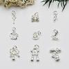 Acessórios de Prata Esterlina 925 Pingente Sino Borboleta Sino Orquídea Pingente Corda DIY Pulseira de Cristal Acessórios para Colar