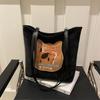 Mochila Biscuit para Gato para Mujer 2024 Otoño Nueva Moda Estilo Universitario Bolso Tote Corea del Sur Bolso de Hombro de Gran Capacidad