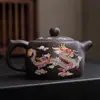Bule Fengming Original Que Muda de Cor Quando Aquecido, Bule de Argila Roxa Feito à Mão com Motivos de Dragão e Fênix, Bule de Chá Grande, Bule Xishi