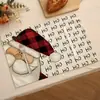 Decoraciones populares para fiestas navideñas en stock: Manteles individuales estilo occidental con estampados de renos y muñecos de nieve, resistentes al calor, versátiles para otoño e invierno, hechos de poliéster