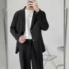 Traje Informal Estilo Coreano de Primavera y Otoño para Hombre Traje de Moda Guapo Holgado Chaqueta de Traje Color Sólido Estilo Ligeramente Maduro Conjunto de Dos Piezas