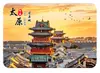 Imán de Refrigerador de Vidrio Paisaje de Taiyuan Pabellón Clásico Jinci Estructura de Madera Edificio Antiguo Souvenir Cultural y Creativo Pegatina Magnética Regalo para el Hogar