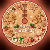 Falda para árbol de Navidad, falda redonda para base de árbol de decoración navideña, falda para árbol de tela con diseño de Papá Noel y muñeco de nieve, 120 cm de diámetro