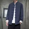 Otoño 2026 Estilo Chino para Hombre Algodón Lino Retro Botón de Rana Chaqueta Traje Tang Tendencia China Cuello Alto Ropa Exterior Casual