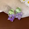 Pendientes de racimo de uvas moradas, estilo pastoral fresco y dulce, nueva plata S925, estilo versátil, un imprescindible para las salidas de primavera
