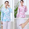 Top de Uniforme Quirúrgico con Cuello en V Manga Corta para Mujer Uniforme de Doctor Traje Quirúrgico Salón de Belleza Trabajo con Mascotas Manga Media Maternidad Enfermera Absorbente de Sudor