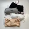 Lingerie de Cor Sólida para Estudantes, Sutiã Tomara que Caia Push-Up com Design Antiderrapante, Suporte para Seios Pequenos, Anti-Queda, Sutiã Sem Costura