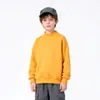 Suéter infantil de lã de cor sólida, forrado com lã, tamanho médio, para meninos, outono e inverno, estilo coreano