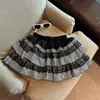 Saia Tutu de Renda Xadrez Abóbora Doce Saia Tutu Bolo Emagrecedor Cintura Alta para Meninas e Pessoas Baixas