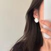 Pendientes de personalidad exagerada con superficie curva irregular y superficie brumosa esmerilada para mujer, estilo extremadamente simple, pendientes Joker personalizados a la moda.