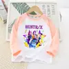 Camiseta de Manga Larga Raglán para Niñas de Grupo de Chicas Bruja Kpop, Nueva Prenda para Primavera y Otoño para Niños Mayores, Camiseta Base Fina para Niñas