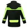 Impermeable de Algodón Reflectante Plus para Tráfico de Servicio Rescate Engrosado Protección contra el Frío de Emergencia Ropa de Algodón Cálida Conjunto de Impermeable Engrosado para Tráfico