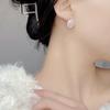 Aretes Simples Retro de Estilo Coreano para Mujer Plata Esterlina S925 Redondos Diamante a Cuadros Nueva Moda Lujo Ligero Estilo TikTok