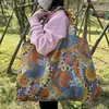 Nueva Bolsa de Viaje Plegable Ecológica de Dibujos Animados Portátil Supermercado Gran Capacidad Bolso de Hombro para Compras Bolso Tote para Mujer
