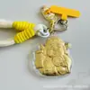 Chaveiro Pingente Ornamento Ouro Puro 999 Bilhete de RV Ursinho Desenho Animado Pingente Chaveiro Suprimento Popular