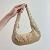 Bolsa de Braço Tendência em Folha de Alumínio Transfronteiriça, Sensação de Bolsa de Mão de Alto Padrão, Bolsa de Festa Clutch, Bolsa de Noite com Strass, Bolsa de Mão Brilhante com Lantejoulas