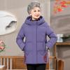 Chamarra de plumón para ancianas para mujer de longitud media para invierno, chaqueta acolchada de algodón para mujer, gruesa y cálida, ropa de invierno para abuela a prueba de frío
