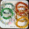 Pulseira de Pedra de Quartzo Sete Cores com Contas Redondas de Jade Sintético, Pulseira de Pedras Múltiplas, Pulseira Novo Estilo Chinês, Oferta Especial para Transmissão ao Vivo Atacado