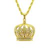 Popular novo europeu e americano hip hop rap coroa oco diamante pingente colar pingente de moda masculina pingente