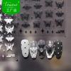 Tomoni pegatinas delgadas y resistentes para arte de uñas calientes japonesas retro 2d pegatinas para uñas mariposa blanco y negro joyería para uñas al por mayor