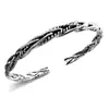 Pulsera Nueva Plateada Vintage para Hombre y Mujer Pulsera Distintiva Apertura Giratoria Pulsera Ajustable Pulsera Hip-hop Desgastada