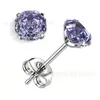 Liga de Titânio F136 Octogonal Corte Millennium Rosa Zircônia 5A Fecho Borboleta Deslumbrante Piercing de Orelha Stud Piercing Corporal Joia