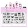 Placa de Impressão Transfronteiriça para Nail Art Placa de Aço Fosco Placa de Borboleta para Unhas Gabarito de Aço Inoxidável para Transferência Atacado