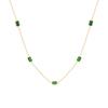 Collar de circonita esmeralda chapado en oro y acero de titanio con diseño de nicho para mujer, cadena de clavícula de temperamento de alto grado que no se decolora