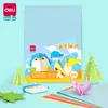 Deli YC324 dobradura de papel mutável A4 jardim de infância bebê crianças alunos do ensino fundamental livro de corte de papelão duro especial feito à mão