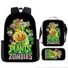 Plantas vs. Mochila de Zombis Mochila Escolar Anime Dibujos Animados Cartera