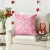 Funda de Almohada Roja Transfronteriza para el Día de San Valentín con Letras y Corazones, Almohada Festiva, Cojín para Cabecera, Cojín para Sofá, Dormitorio, Sala de Estar