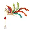 Broche Elegante Fênix Estilo Chinês com Borlas, Novo Broche para Mulheres, Pino Acessório Hanfu Cheongsam Estilo Antigo de Alta Qualidade
