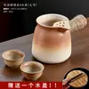 Rodee la estufa y hierva té, tueste olla de leche, lata, olla, tetera de cerámica para quemar en seco en interiores, tetera para té casera, olla de barro, tetera con asa lateral
