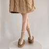 Calcetines de Encaje para Mujer, Estilo Japonés de Primavera y Otoño, Lindos de Media Pantorrilla Lolita con Lazo de Cinta Jk Blancos de Tubo Largo Caídos
