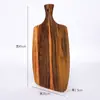 Tabla de cortar de madera de acacia transfronteriza Tabla de cortar de madera para el hogar Tabla de cortar de madera creativa para posar Venta al por mayor Tabla de cortar de madera maciza Tabla de cortar Plato de fruta de madera maciza