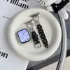 Correa de Cuero para Apple Watch con Gato Kt Incrustado de Diamantes Adecuada para Apple Watch S12 Correa de Reloj Iwatch109Se Pulsera Femenina