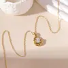 Collar Colgante de Acero de Titanio con Circonita Incrustada de Nuevo Estilo Europeo y Americano de Venta Caliente para Mujer Elegante Cadena Geométrica para Clavícula Joyería Versátil para el Trabajo