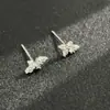 Pendientes de Plata S925 con Forma de Mariposa y Diamantes en Forma de Pera, Pendientes de Lujo Ligero y Elegantes, Regalo para Novia