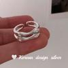 Anillo Cuadrado de Doble Capa Liso en Plata de Ley S925 con Diseño de Nicho de Boutique Coreana, Acabado de Alta Gama y Diseño Abierto Sencillo