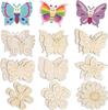 Direto da fábrica DIY feito à mão borboleta flor madeira decoração de casa pintura de jardim de infância artesanato de madeira pintado à mão