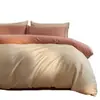 Juego de Cama de Cuatro Piezas de Algodón Puro de Lujo Ligero de Gama Alta Funda Nórdica de Algodón Puro Simple Forro Polar Cepillado Espeso Sábana Bajera Sábana Plana Ropa de Cama Cálida para Dormitorio