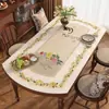 Nuevo Mantel Ovalado Estilo Chino para Mesa de Comedor, Impermeable, Resistente al Aceite, No Lavable, Lujo Ligero, Sensación de Alta Gama, Protector de Superficie para Mesa de Café del Hogar